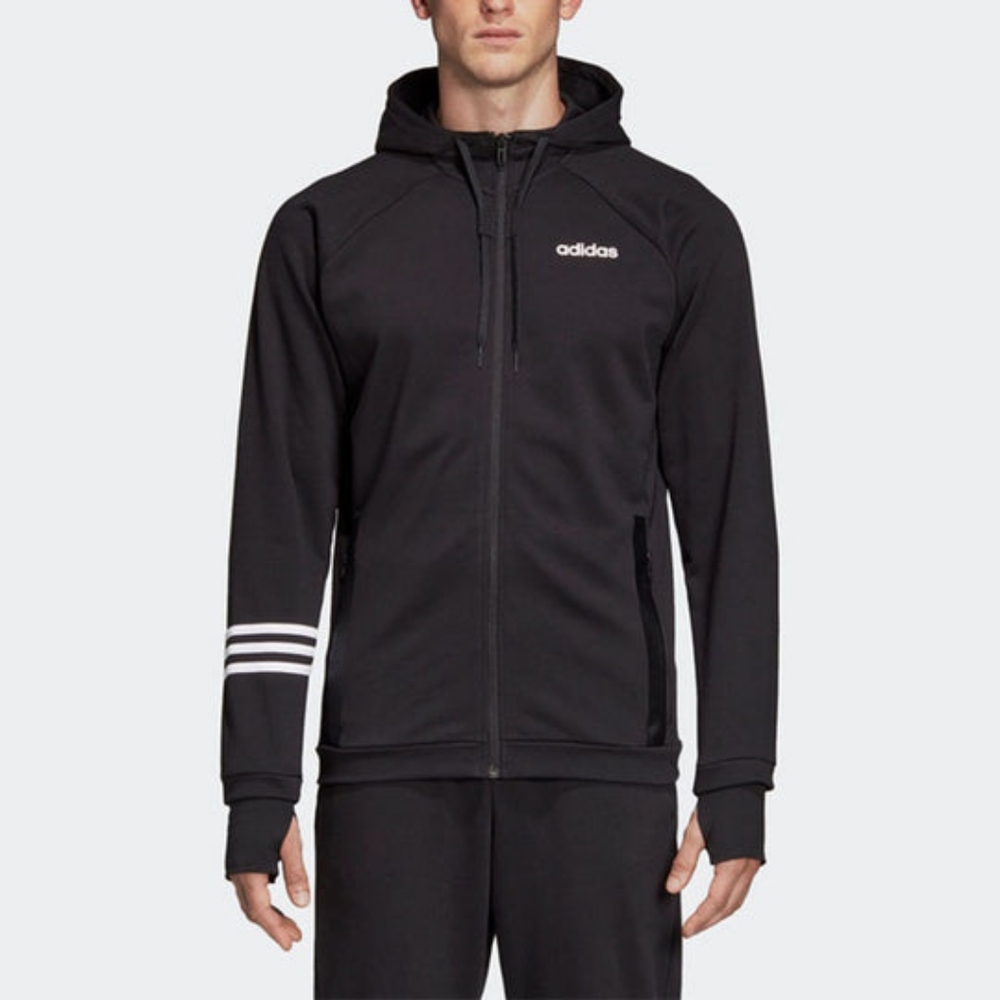 Adidas Climalite Men's Black Zip Up Hoodie Sweatshirt Jacket Size Medium